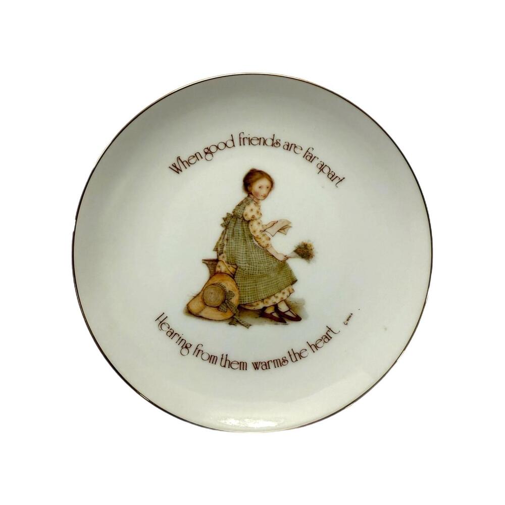 Vintage Holly Hobbie 6.25” When Good Friends Are Apart.. Ceramic Plate